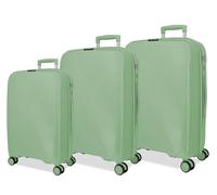 Juego de maletas Orbit de polipropileno verde con ruedas