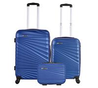 WELL HOME MOBILIARIO & DECORACIÓN Juego de Maletas Rígidas 3 pzs. Maleta Cabina 56 cm, Maleta Mediana 66 cm, y Neceser 23 cm