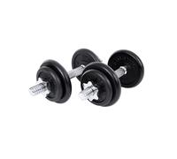 SONGMICS Juego de 2 Mancuernas Ajustables de Acero Fundido, 2 x 20 kg, para Hombres, Mujeres, Entrenamiento Físico, Levantamiento de Pesas, Gimnasio en Casa, Negro SYL40T