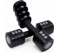 Juego de mancuernas ajustables 4 en 1, 1-2,5 kg, par de mancuernas para fitness, casa, entrenamiento, pilates, mujer, ahorra espacio, antideslizante, (negro)