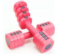 Juego de mancuernas ajustables, juego de 2 pesas de 1 a 2,5 kg, Dumbbell 4 en 1, equipo de fitness, gimnasio, casa entrenamiento (rosa)