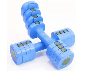 Juego de mancuernas ajustables, juego de 2 pesas de 1 a 2,5 kg, Dumbbell 4 en 1, equipo de fitness, gimnasio, casa y entrenamiento (azul)