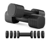 Juego de mancuernas con revestimiento de goma, mango antideslizante, pesas hexagonales 4 en 1, peso de fitness ajustable, ahorro de espacio ajustable, juego de muñeco de vinilo para el entrenamiento