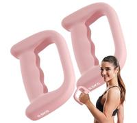 Juego de mancuernas para mujer, 1 lb, antideslizantes, cómodas, en forma de D, con mango acanalado, impermeables y lavables, equipo de entrenamiento de fuerza (1 par).
