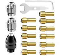 Juego de mandíbulas para portabrocas, juego de tuercas de pinza, adaptador de portabrocas para herramienta rotatoria de broca de broca eléctrica pequeña de 0,5 a 3,2 mm