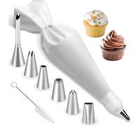 Juego de Mangas Pasteleras, Juego de Boquillas Profesionales, 39 cm de Algodón Manga Pastelera, Manga Pastelera Reutilizable, ideal para Cupcakes y Pasteles