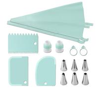 Juego de mangas pasteleras y boquillas,Juego de mangas pasteleras y puntas - 15 puntas para glaseado y tuberías - Kit de tuberías de glaseado para decoración de pasteles para creaciones culinarias