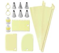 Juego de mangas pasteleras y boquillas,Juego de mangas pasteleras y puntas - Puntas para glaseado y tuberías seguras y reutilizables | Kit de tuberías de glaseado Herramientas resistentes para decorac