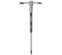 Juego de mango en T para bicicleta, 2 mm - 10 mm y T25, herramienta deslizante de 3 vías para mantenimiento de ruedas, cromado duradero con cuello libre para acceso profundo (4 mm)