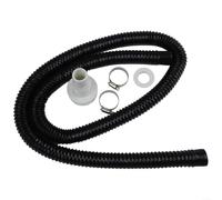 Juego de manguera de bomba de achique de 6 pies, manguera flexible de PVC, incluye pieza de paso y 2 abrazaderas para accesorios de barco, instalación marina, color blanco y negro