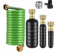 Juego de manguera de extensión de latón flexible con sello antifugas, apto para riego en el hogar, jardín, construcción ABS, adaptador de grifo de conexión rápida