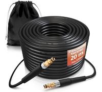 Juego de manguera de limpieza de tuberías (20 m, 500 bar, 60 °C), limpiador de tuberías de alta presión, compatible con K2-K7, con bolsa