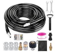 Juego de manguera de limpieza de tuberías universal, con adaptador, boquillas, bolsa de cinta aislante, compatible con Kärcher k2-k7, limpiador de alta presión Bosch para obstrucción y limpieza del