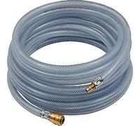 Juego de manguera de tejido de PVC, acople de cierre rápido, velocidad de funcionamiento. Máx. 60 °C, diámetro de manguera de 15 x 9, PN a 23 °C máx. 15 bares. Longitud: 25 m.
