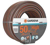Juego de manguera HighFLEX GARDENA 13mm (1/2 pulgada), 50m, presión de rotura 30bar; contiene manguera HighFLEX 13mm (1/2 pulgada), 50m y carrete de manguera CleverRoll M, capacidad hasta 60m