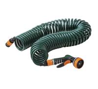Juego de Mangueras en Espiral 10m + Ducha Multi Función Jardín Agua Buena