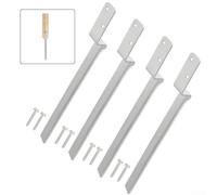 Juego de manguitos de anclaje para poste de madera para columpio al aire libre, anclaje fijo de acero galvanizado, 4 mangas + 8 tornillos, 520 x 60 mm, resistente a la intemperie y al óxido, no