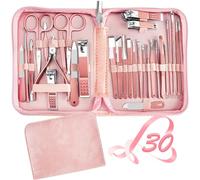 Juego de manicura 30 en 1, cortaúñas, cortaúñas, cortaúñas y pies, herramientas de manicura, adecuado para kit de manicura de viaje, kit de juego de uñas con todo profe