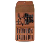 Juego de manicura cortaúñas de acero inoxidable, juego de tijeras, juego portátil, 16 piezas