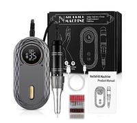 Juego de manicura de taladro de uñas de 35000RPM, máquina de taladro de uñas eléctrica, lijadora de esmalte de uñas de gel de salón recargable, herramienta profesional(Nero)