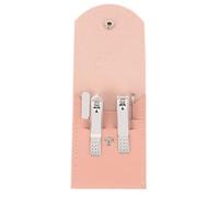 Juego de manicura, juego de cortaúñas, juego de 4 piezas de manicura y pedicura, kit de cuidado de uñas de belleza, cortaúñas, lima, estuche para el hogar, viajes para mujeres y hombres, B, rosa
