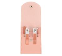 Juego de manicura, juego de cortaúñas, juego de 4 piezas de manicura y pedicura, kit de cuidado de uñas de belleza, cortaúñas, lima, estuche de uñas para casa, viajes para mujeres y hombres, A, rosa