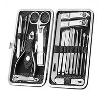 Juego de Manicura, Queta 19pcs Kit de Manicura y Pedicura Profesional, Juego de Cortaúñas de Acero Inoxidable, Tijeras de Uñas Kit de Aseo Personal Cuidado de Cara y Uñas Portátil de Viaje