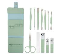 Juego de manicura y pedicura profesional, 12 piezas, cortaúñas de acero inoxidable, tijeras para cejas, palillo para las orejas, cuchillo de pedicura para el hogar, salón, aseo