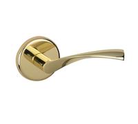 Juego de Manillas ARI130 Tapa-Pomos para Puertas de Paso | Roseta Redonda de Aluminio 65mm Acabado Dorado Brillo | Solución Cubre-Agujeros Fácil de Instalar