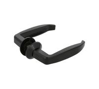 Amig - Juego de Manillas Negras con Base de Aluminio sin Placa Ideal para Puertas de Paso y Entrada de Interior y Exterior | Medidas: 105 x 40 mm