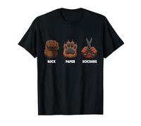 Juego de Mano Rock Paper Scissors Funny Bear Paw Camiseta