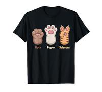 Juego de Mano Rock Paper Scissors Funny Cat Camiseta