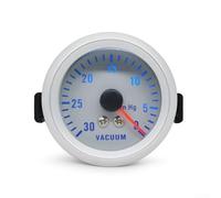 Juego de manómetros de coche, 52 mm, cara plateada, LED, 12 V, turbo vacío, agua, aceite, temperatura, medidor de presión para modificación del salpicadero (medidor de vacío)