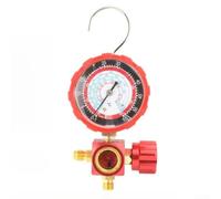 Juego de manómetros de colector para R22 R410a R32 R134a con doble escala de presión y vidrio de visión para refrigeración HVAC Sistema de aire acondicionado Diagnóstico Azul Rojo Cuerpo de metal Tipo