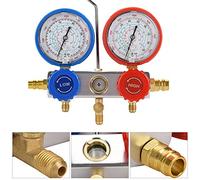 Juego de Manómetros de Flúor para Diagnóstico de Refrigerante de Acondicionamiento de 0~500 PSI para R134A/R12/R22/R404A/R410A, con Adaptador de Acoplador Rápido y Mangueras de Recarga,