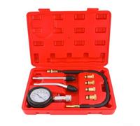 Juego de manómetros de presión, kit de 8 piezas, medidor de compresión de motor, probador de cilindro automotriz, lectura precisa con pantalla de doble escala, construcción de metal para mantenimiento