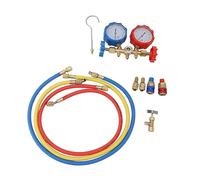 Juego de manómetros para aire acondicionado - R410A 22 134A, manómetro de diagnóstico de 3 vías con manguera para recarga de freón.