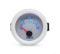 Juego de manómetros para coche, 52 mm, cara plateada, LED, 12 V, turbo vacío, agua, aceite, temperatura, medidor de presión para modificación del salpicadero (voltímetro)