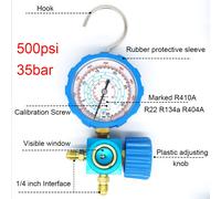 Juego de Manómetros para Manifold de Aire Acondicionado A/C Herramienta de Refrigeración de Presión con Vidrio de Vista para R22/R410A/R134A/R404A