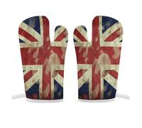Juego de Manoplas de Horno con la Bandera británica Union Jack Vintage, Resistentes al Calor, Ideales para Regalar. Guantes de Horno duraderos, cocinar, Hornear, Asar a la Parrilla y ha