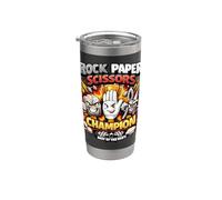 Juego de manos divertido Rock Paper Scissors Champion Vaso térmico de acero inoxidable de doble pared