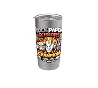 Juego de manos divertido Rock Paper Scissors Champion Vaso térmico de acero inoxidable de doble pared