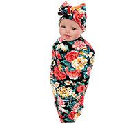 Juego de mantas para recién nacido, con estampado floral, de algodón, con lazo, para bebé naranja naranja Talla:80X80cm