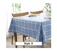 Juego de mantel rectangular de primavera a cuadros XXL para cumpleaños, protector de mesa grande, azul, 135 x 200 cm, perfecto para eventos y uso doméstico