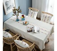 Juego de mantel y camino de hule resistente, rayas verticales, poliéster, morado, perfecto para comedor, fiestas y eventos, decoración de mesa de 130 x 250 cm