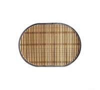 Juego de manteles individuales de madera vintage, manteles individuales con bordes tejidos de cuerda, pulido suave, decoración de mesa de comedor para cocina, hogar y jardín (1 mantel individual de 43