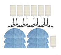 Juego de mantenimiento integral para robot aspiradoras ZACO V3 V5s Pro V5x 6 filtros, 6 fregonas, 8 cepillos