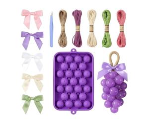 Juego de manualidades con jabón para bricolaje: molde flexible con forma de uva, kit de creación hecho a mano, forma antiadherente suave y reutilizable de fácil uso, actividad divertida para principia