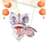 Juego de manualidades de Año Nuevo Lunar - Lámpara de baile de dragón, lámpara de papel de patrimonio asiático con detalles vibrantes de borlas, actividad educativa creativa, ideal para lugares de