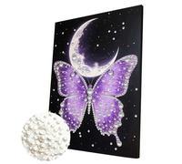 Juego de manualidades genéricas de 30 x 39,9 cm con marco de cuentas de mariposa y diamantes, ideas para decoración del hogar